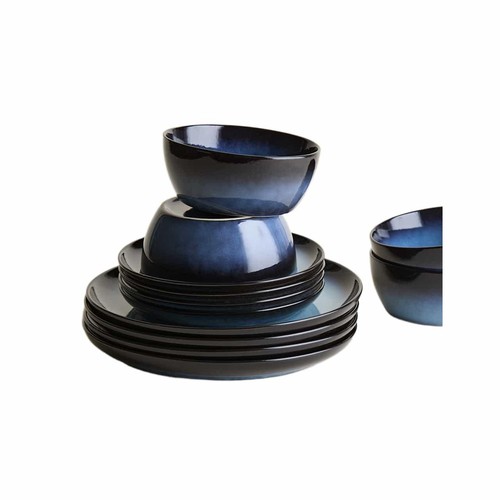 M&S Amberley Reactive Dinner Set, Navy