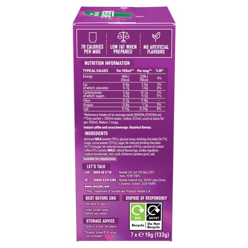 Nescafe Green Triangle Quality Street Mocha