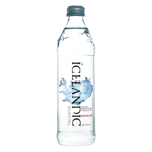 Icelandic Glacial Sparkling Mineral Water Glass Bottle