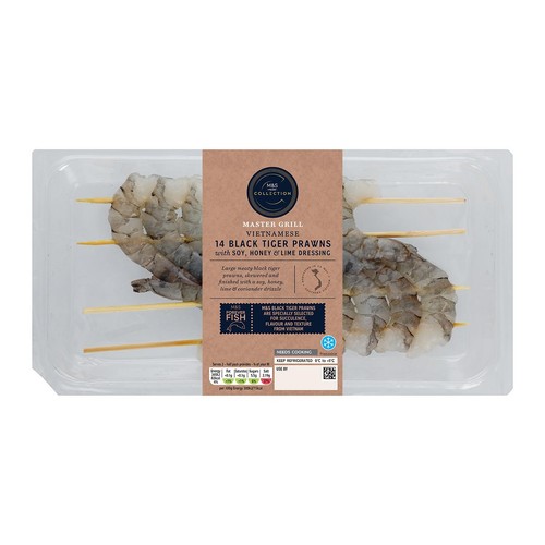 M&S Collection Master Grill 14 Black Tiger Prawns With Lime Dressing
