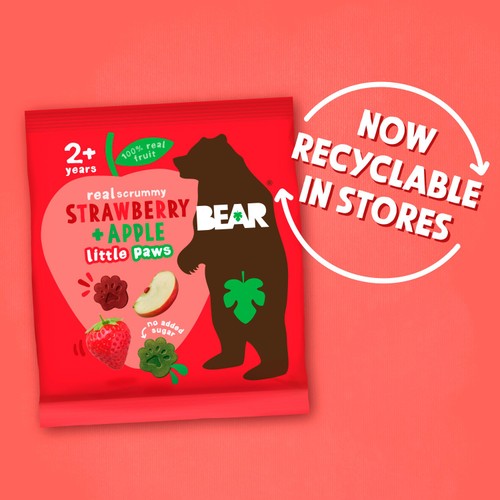 BEAR Paws Fruit Shapes Strawberry & Apple 2+ years Multipack