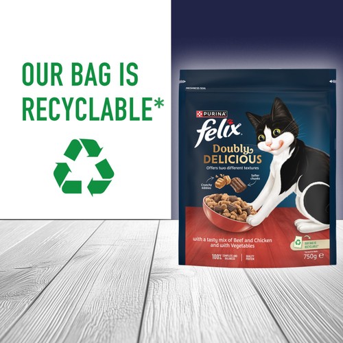 Felix Doubly Delicious Beef Chicken & Vegetables Dry Cat Food