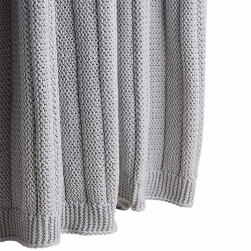 M&S Ribbed Knitted Throw, Grey
