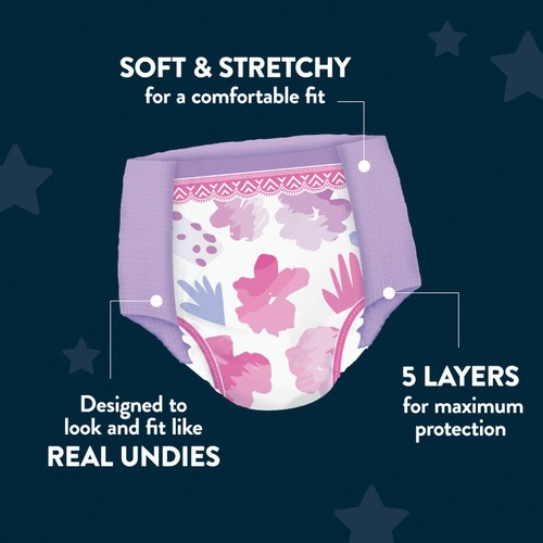 Huggies DryNites Girls Pyjama Pants, 8-15 Yrs (27-57kg)