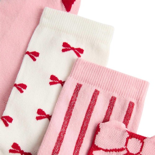 M&S Bow Socks, 6-8, Pink Mix