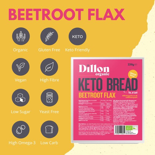Dillon Organic Beetroot Flax Keto Bread