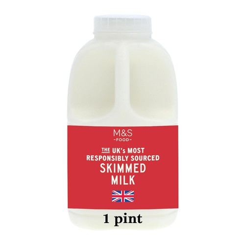 M&S Select Farms British Skimmed Milk 1 Pint