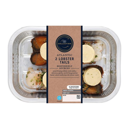 M&S Collection 2 Lobster Tails with Garlic Butter