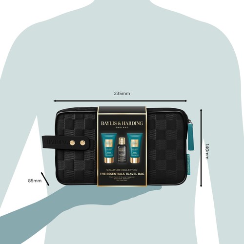 Baylis & Harding Mens Black Pepper & Ginsing Travel Wash Bag Gift