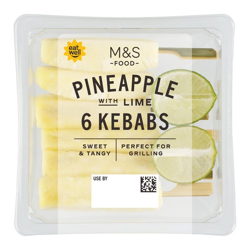 M&S 6 Pineapple With Lime Kebabs