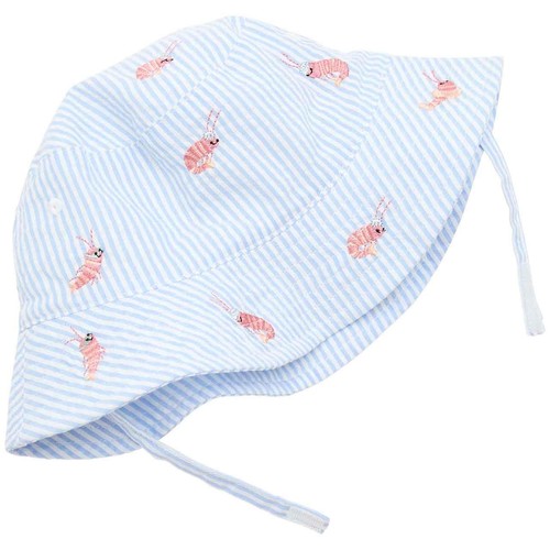 M&S Baby Coastal Shrimp Stripe Bucket Hat, 18-36 Months, Blue
