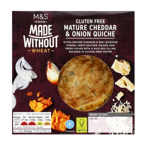 M&S Made Without Mature Cheddar & Onion Quiche