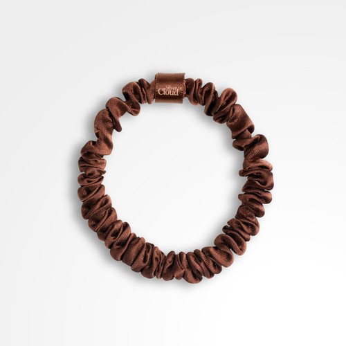 Silver Cloud 5 Chocolate Skinny Satin Scrunchies