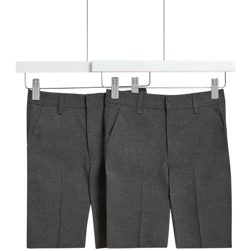 M&S Boys Regular Leg School Shorts, 9-10 Y, Grey 
