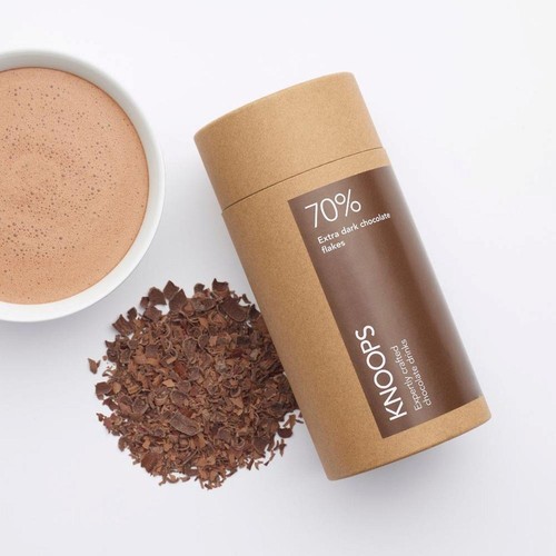Knoops 70% Extra Dark Hot Chocolate Flakes Tube