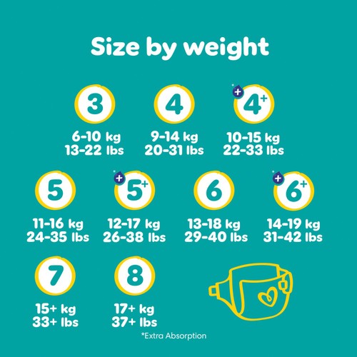 Pampers Baby-Dry Nappies, Size 4 (9-14kg) Essential Pack