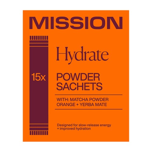MISSION Hydrate Matcha Powder Sachets with Orange + Yerba Mate