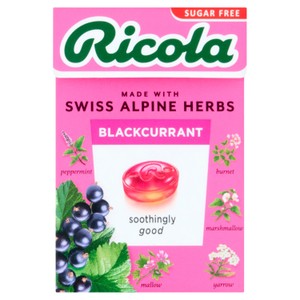 Ricola Blackcurrant Sugar Free Box