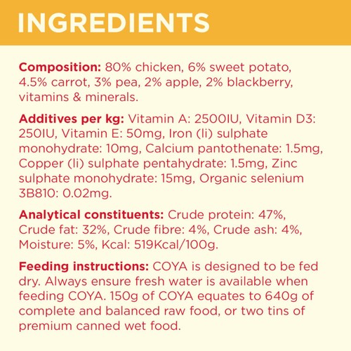 COYA Freeze-Dried Raw Adult Dog Food Chicken