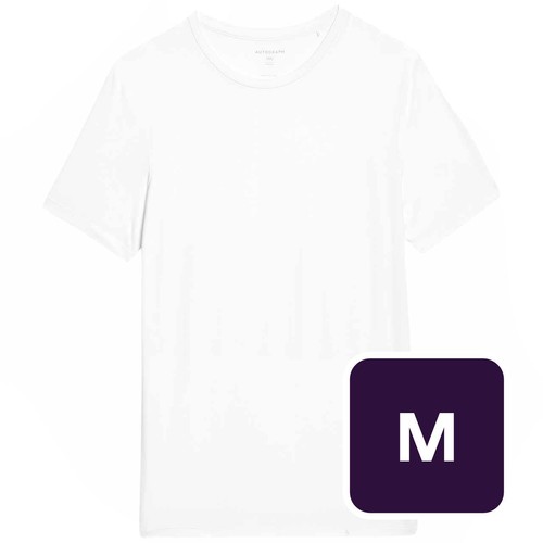 M&S Mens Supima Cotton Blend T-Shirt Vest, Medium, White