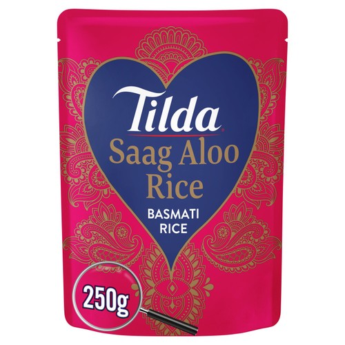 Tilda Microwave Limited Edition Saag Aloo Basmati Rice