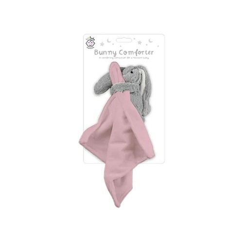 123 Baby Baby Plush Bunny Comforter Pink