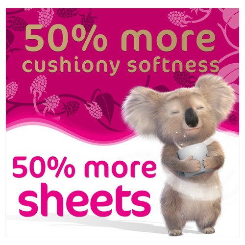 Cushelle Quilted Raspberry & Rhubarb Toilet Rolls, 50% More Sheets