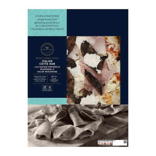 M&S Collection Ham, Mushroom & Mascarpone Pizza
