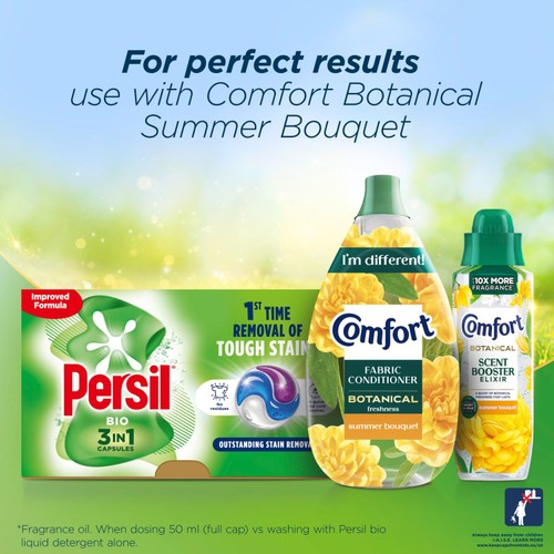 Persil Bio 3 in 1 Laundry Washing Detergent Capsules 36 Washes