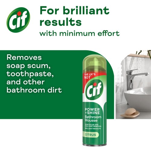 Cif Power & Shine Mousse Bathroom Cleaner Citrus