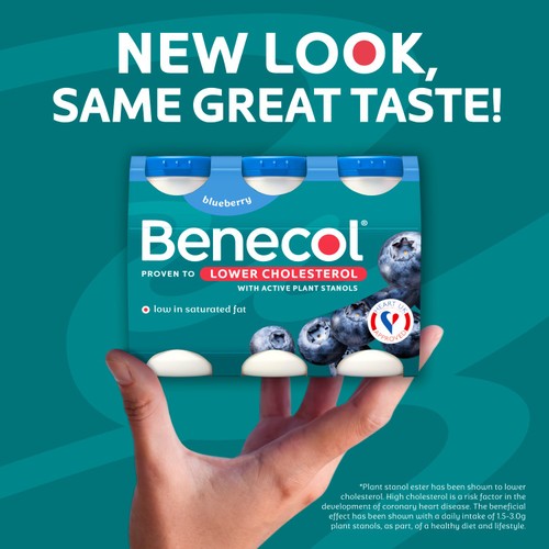 Benecol Cholesterol Lowering Yoghurt Drink Blueberry