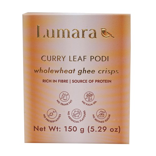 Lumara Wholewheat Ghee Crisps Curry Leaf Podi