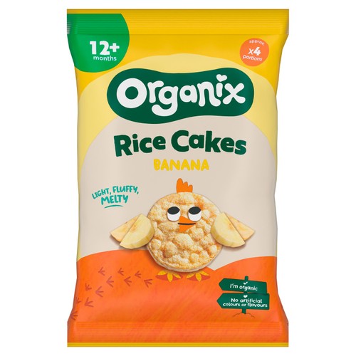 Organix Banana Rice Cake Clouds Baby Snack 12+ Months