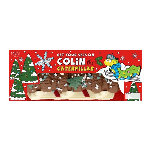 M&S Colin the Caterpillar Get Your Skis On Chocolate Cake