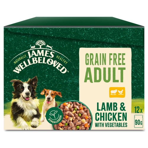 James Wellbeloved Grain Free Adult Wet Dog Food Lamb&Chicken Gravy Pouches