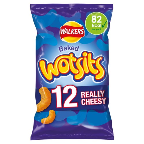 Walkers Wotsits Really Cheesy Multipack Snacks Crisps 12x16.5g