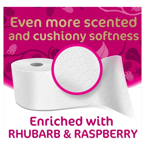 Cushelle Quilted Raspberry & Rhubarb Toilet Rolls, 50% More Sheets