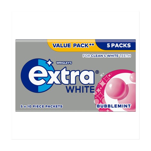Extra White Bubblemint Sugarfree Chewing Gum Multipack