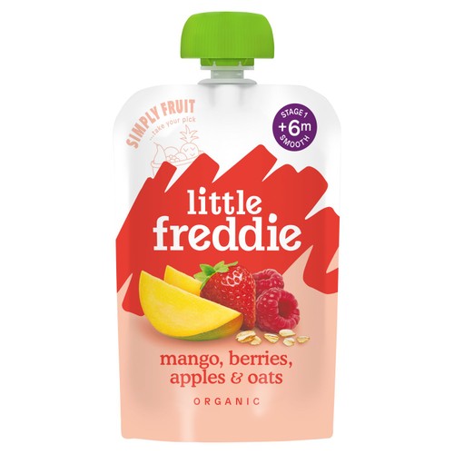 Little Freddie Organic Mango, Berries, Apples & Oats Baby Food Pouch 6+ M