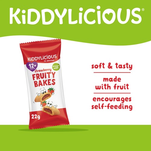 Kiddylicious Strawberry Fruity Bakes Baby Snacks Multi