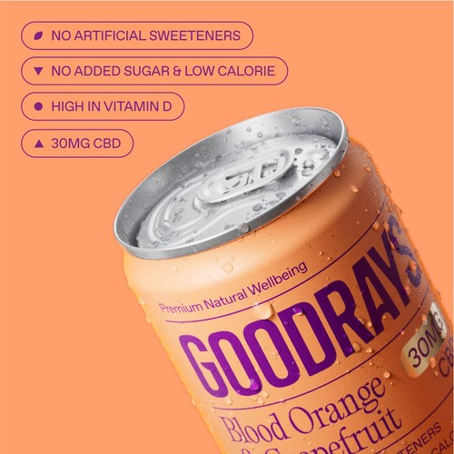 Goodrays CBD Drinks - Blood Orange & Grapefruit