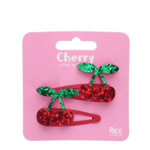 Rex London Glitter Hair Clips Cherry