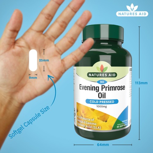 Natures Aid Evening Primrose Oil Soft Gel Capsules 1000mg
