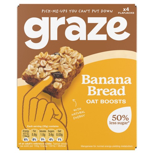Graze Banana Bread Oat Boosts Flapjack Snack
