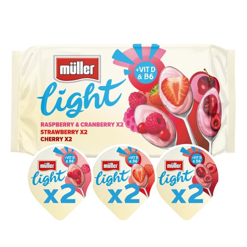 Muller Light Red Fruits Fat Free Yogurts 