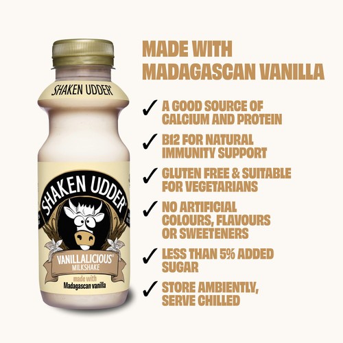 Shaken Udder Vanillalicious Vanilla Flavoured Milkshake