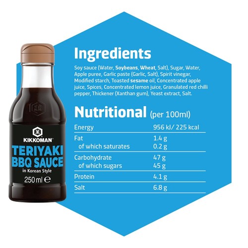 Kikkoman Korean Style Teriyaki BBQ Sauce with Garlic, Sesame & Chilli