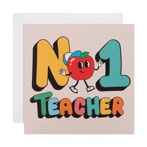 Apple Number 1 Teacher Thank You Card