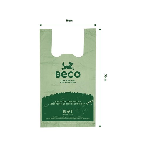 Beco Dog Poop Bags, Unscented with Handles,