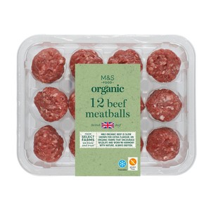 M&S Organic British 12 Beef Meatballs
